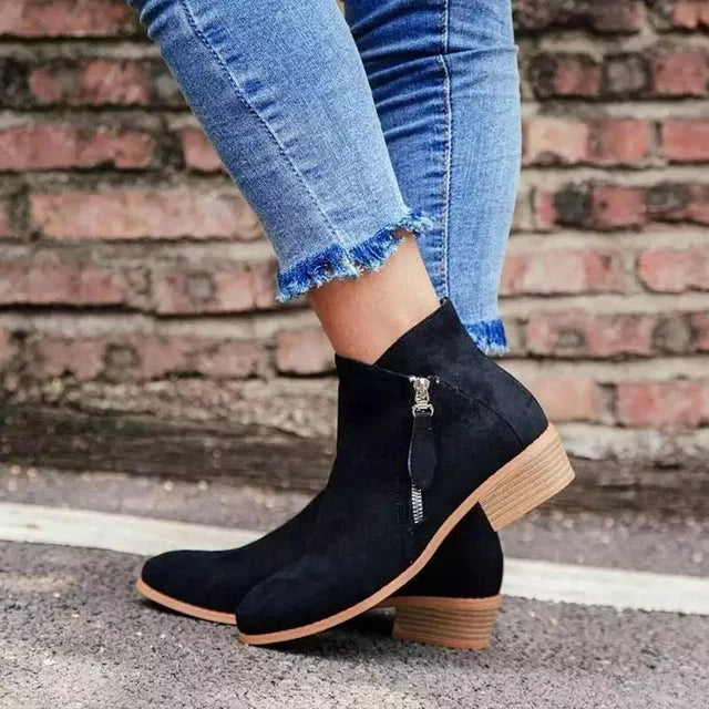 Damen Stiefel orthopädisch | Dolores | Kunstleder mit Fußunterstützung | Warmes Futter &amp; rutschfeste Sohle | Herbst &amp; Winter