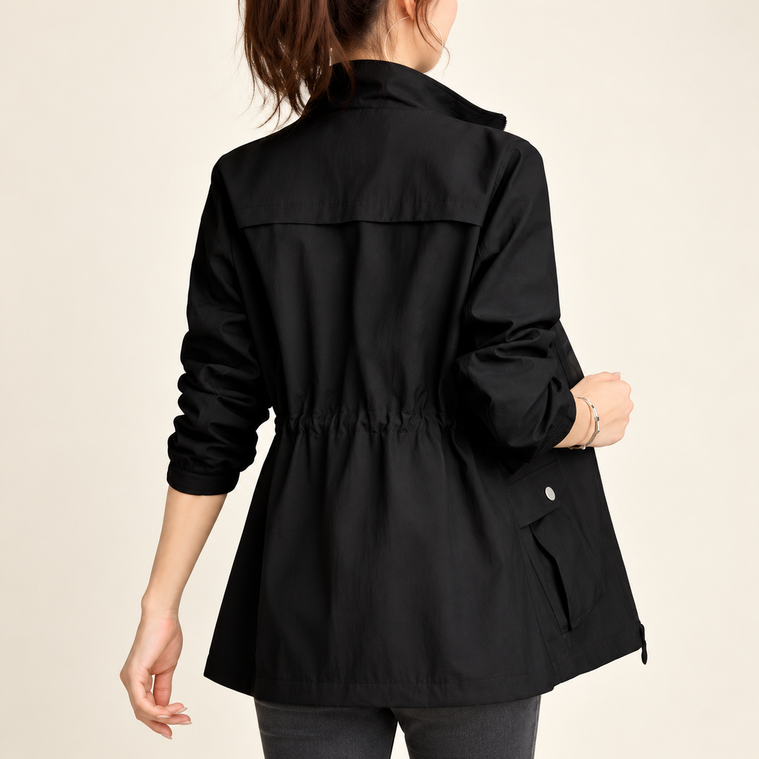 Damen leichte Übergangsjacke mit Reißverschluss | Windabweisende Freizeitjacke mit dünnem Stoff für Frühling, Herbst und milde Tage