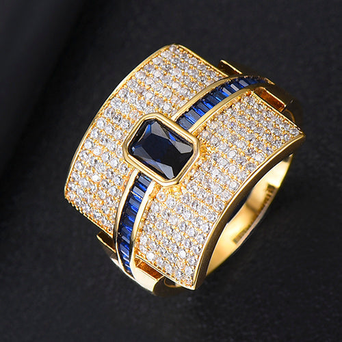 Damen Ring mit Cubic Zirkonia | Eleganter Stapelring im Luxus-Design | Funkelnder Statement- &amp; Verlobungsring