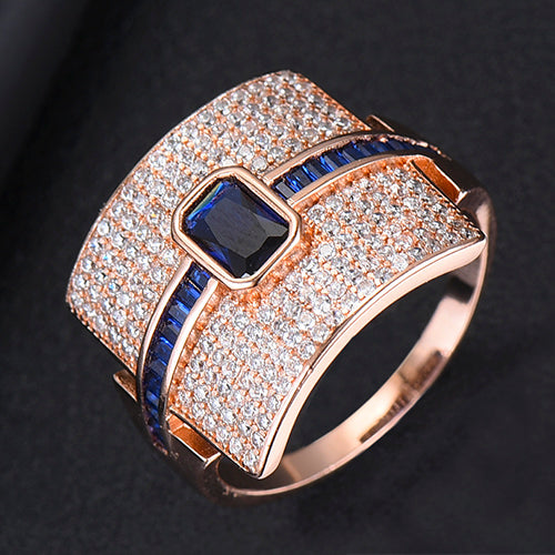 Damen Ring mit Cubic Zirkonia | Eleganter Stapelring im Luxus-Design | Funkelnder Statement- &amp; Verlobungsring