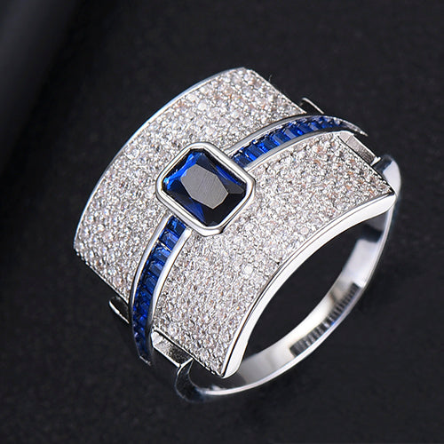 Damen Ring mit Cubic Zirkonia | Eleganter Stapelring im Luxus-Design | Funkelnder Statement- &amp; Verlobungsring