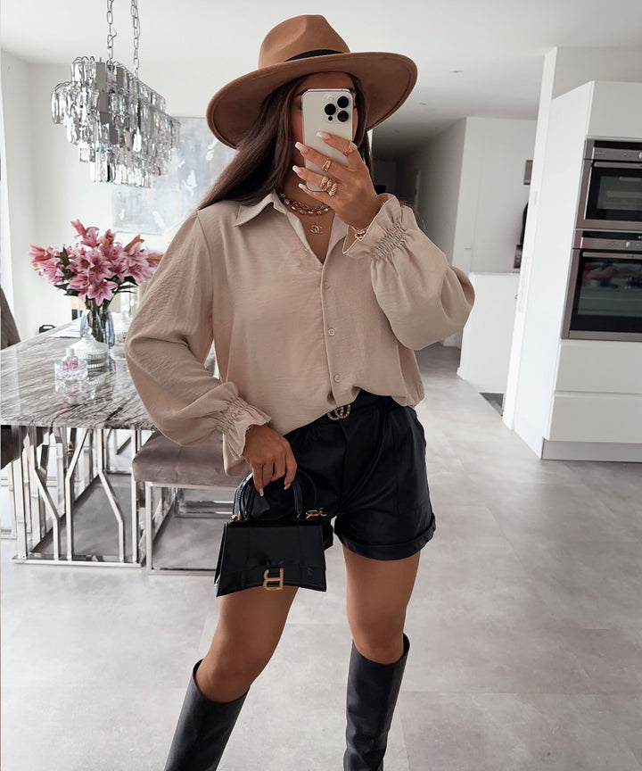 Damen Bluse | Bluse mit Ballonärmeln &amp; lockerer Passform