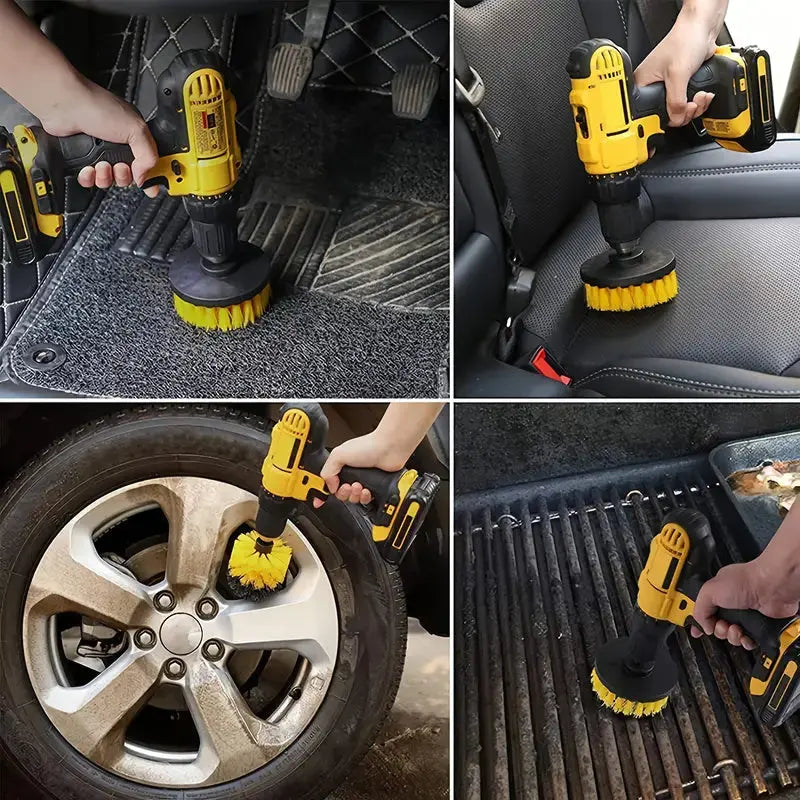 Reinigungsbürsten-Set für Bohrmaschine | Bürstenaufsätze für Fliesen, Fugen, Bad &amp; Küche | Tiefenreinigung ohne Schrubben | 3–7-teilig