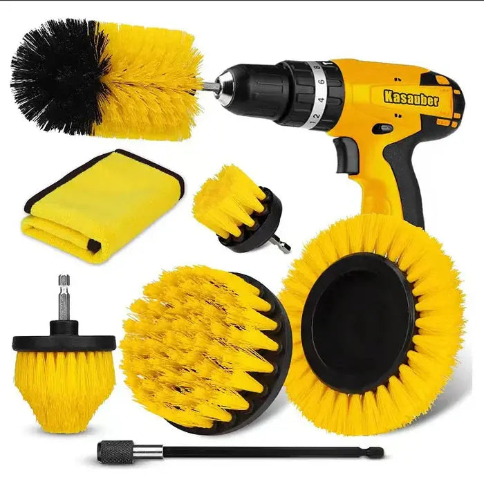 Reinigungsbürsten-Set für Bohrmaschine | Bürstenaufsätze für Fliesen, Fugen, Bad &amp; Küche | Tiefenreinigung ohne Schrubben | 3–7-teilig