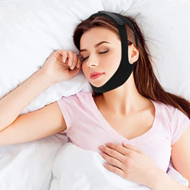 Anti-Snurk Hoofdband | Comfortabel Slaapmasker met Kinsteun | Verstelbaar &amp; Ademend Neopreen