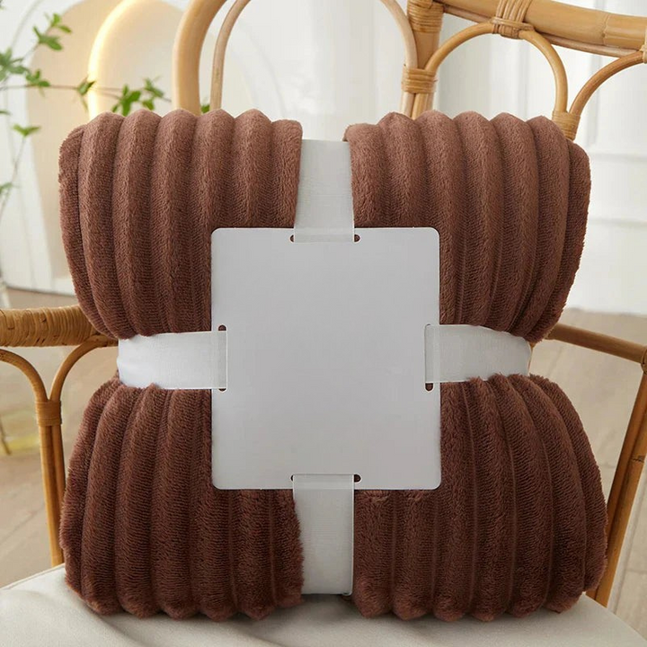 Flanell-Fleecedecke mit breiten Streifen | Warme Kuscheldecke für Sofa und Bett | 100×150, 150×200 oder 200×230 cm