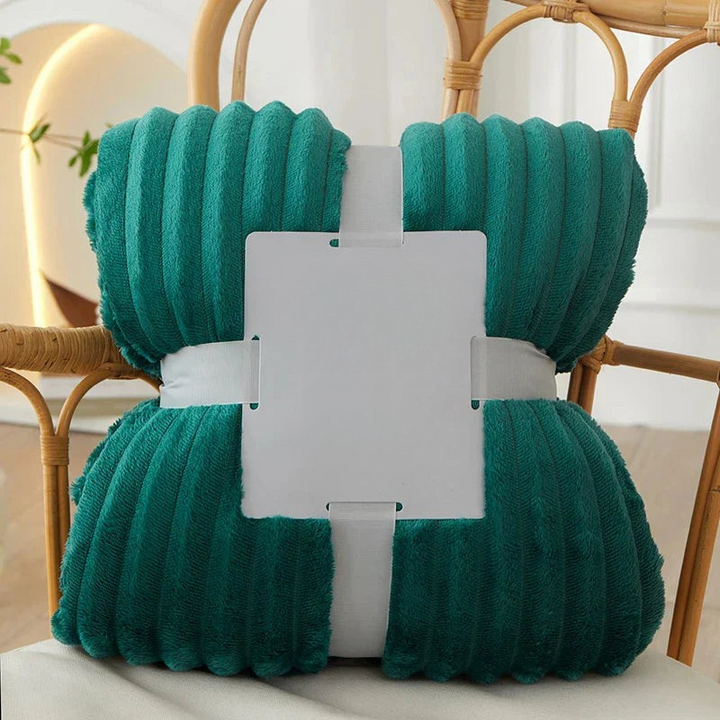 Flanell-Fleecedecke mit breiten Streifen | Warme Kuscheldecke für Sofa und Bett | 100×150, 150×200 oder 200×230 cm
