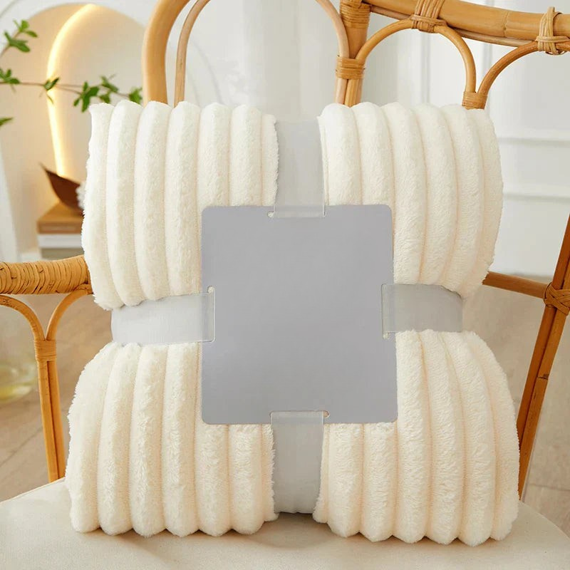 Flanell-Fleecedecke mit breiten Streifen | Warme Kuscheldecke für Sofa und Bett | 100×150, 150×200 oder 200×230 cm