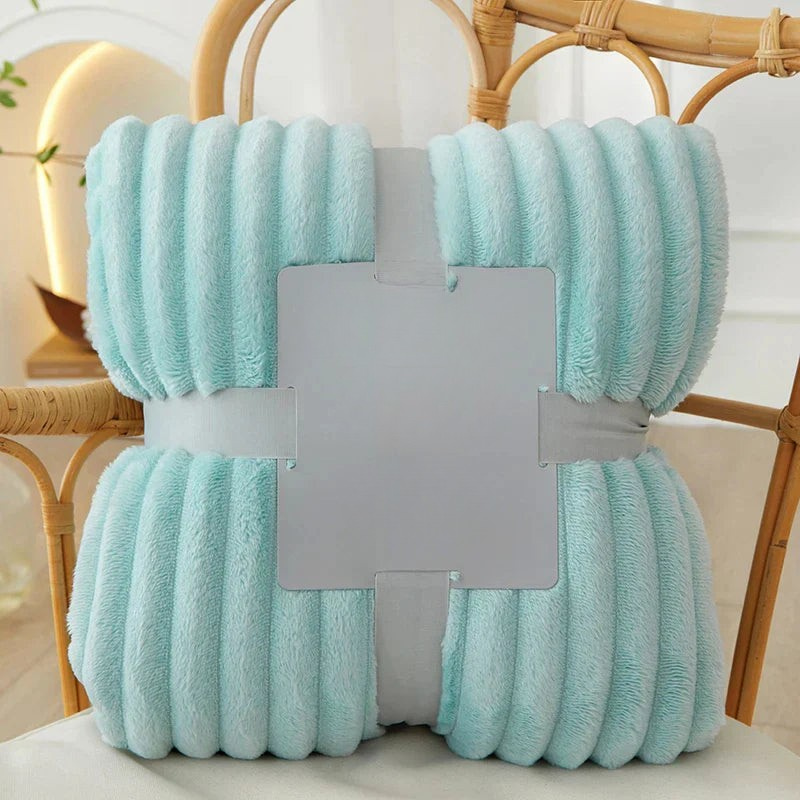 Flanell-Fleecedecke mit breiten Streifen | Warme Kuscheldecke für Sofa und Bett | 100×150, 150×200 oder 200×230 cm