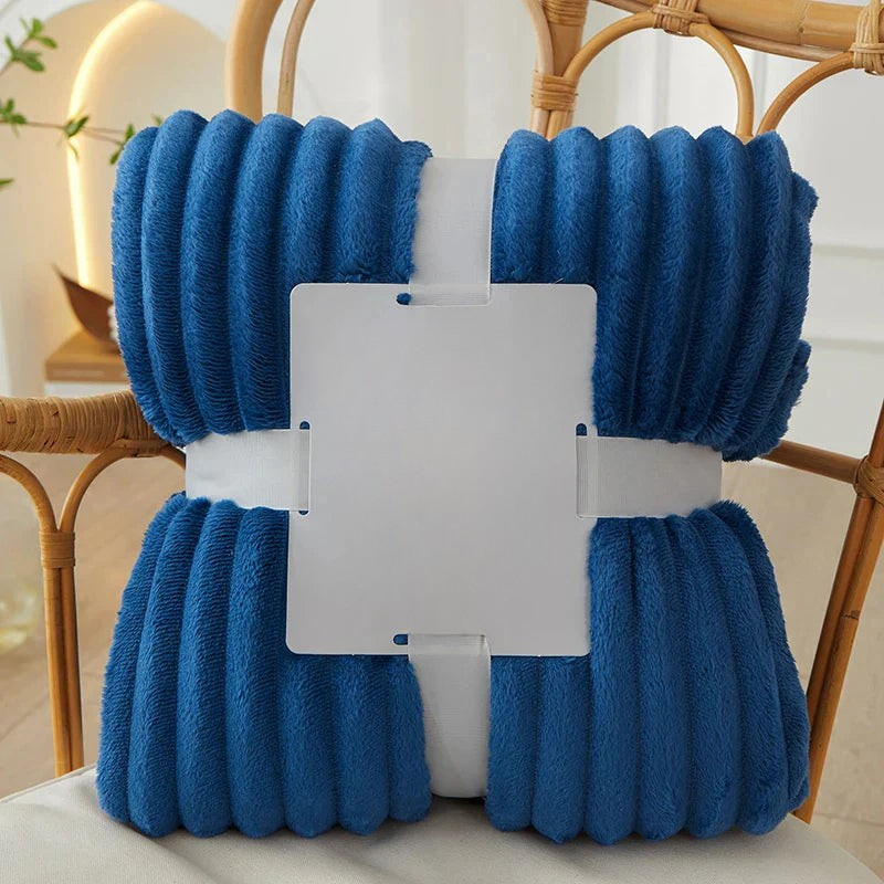 Flanell-Fleecedecke mit breiten Streifen | Warme Kuscheldecke für Sofa und Bett | 100×150, 150×200 oder 200×230 cm