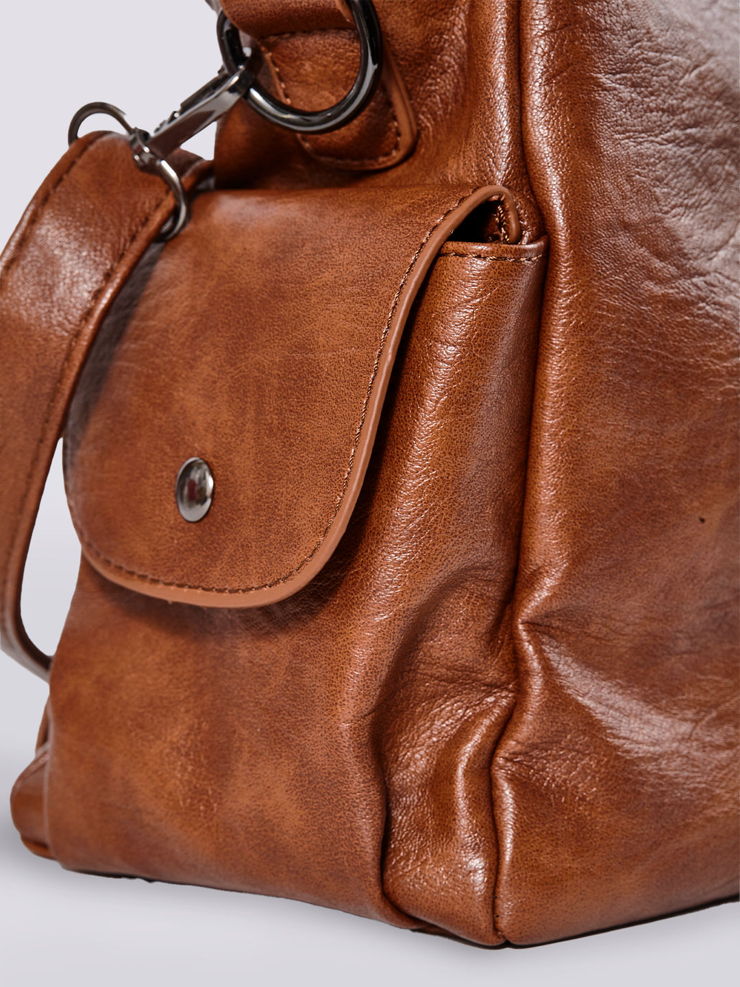 Damen Schultertasche | Große Umhängetasche aus veganem Kunstleder mit Reißverschluss und Laptopfach