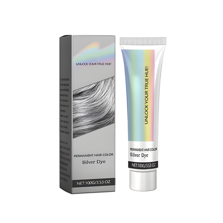 Silver semi-permanent hair color 100 g | Ash gray silver tone for home use | With aloe &amp; plant extracts | Processing time 40–60 min.