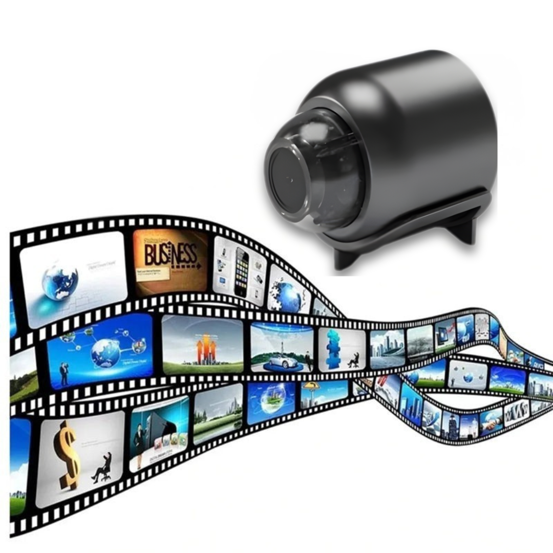 Mini caméra intérieure Wi-Fi 1080p avec vision nocturne | Détection de mouvement &amp; alertes push | Visualisation en direct via app avec audio | microSD 64 Go incluse