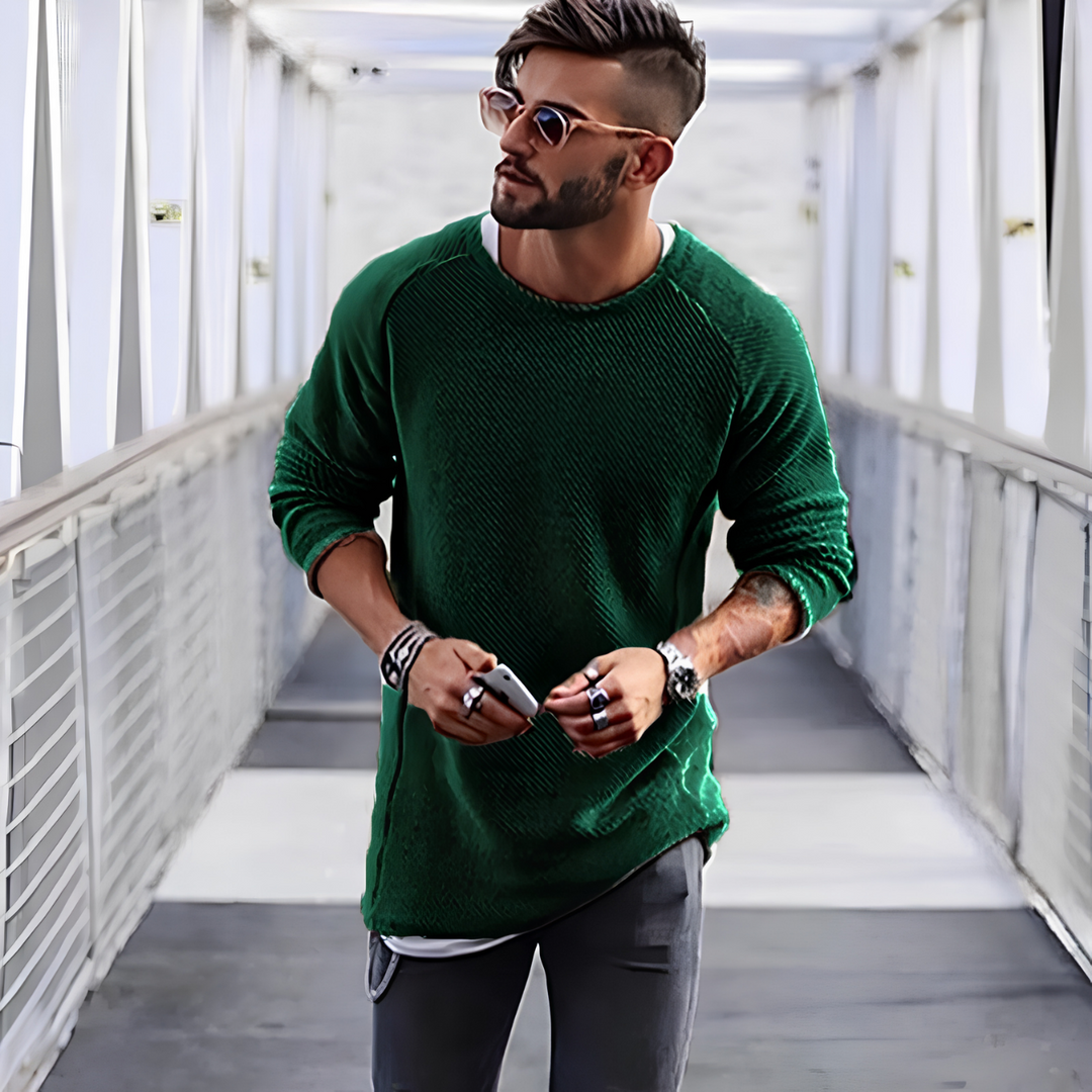 Herren Strickpullover lang | Weicher, atmungsaktiver Pullover mit lockerer Passform und wärmender Strickqualität für Alltag und Freizeit