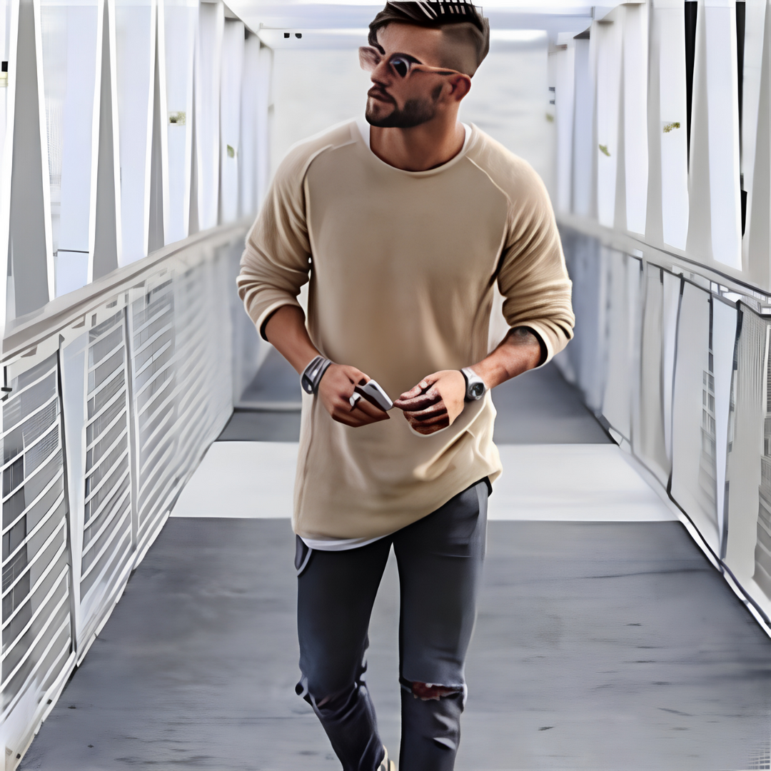 Herren Strickpullover lang | Weicher, atmungsaktiver Pullover mit lockerer Passform und wärmender Strickqualität für Alltag und Freizeit