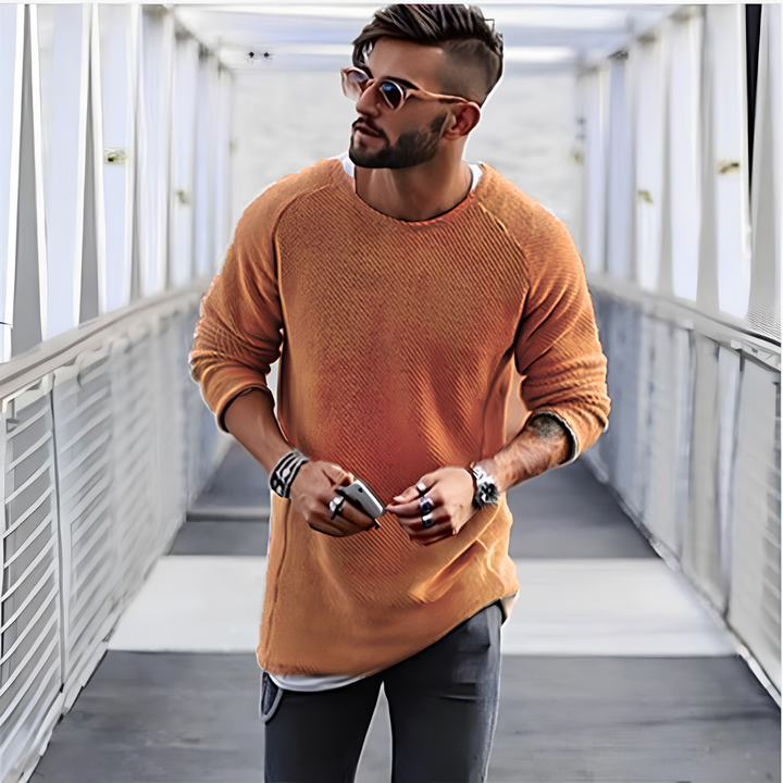 Herren Strickpullover lang | Weicher, atmungsaktiver Pullover mit lockerer Passform und wärmender Strickqualität für Alltag und Freizeit