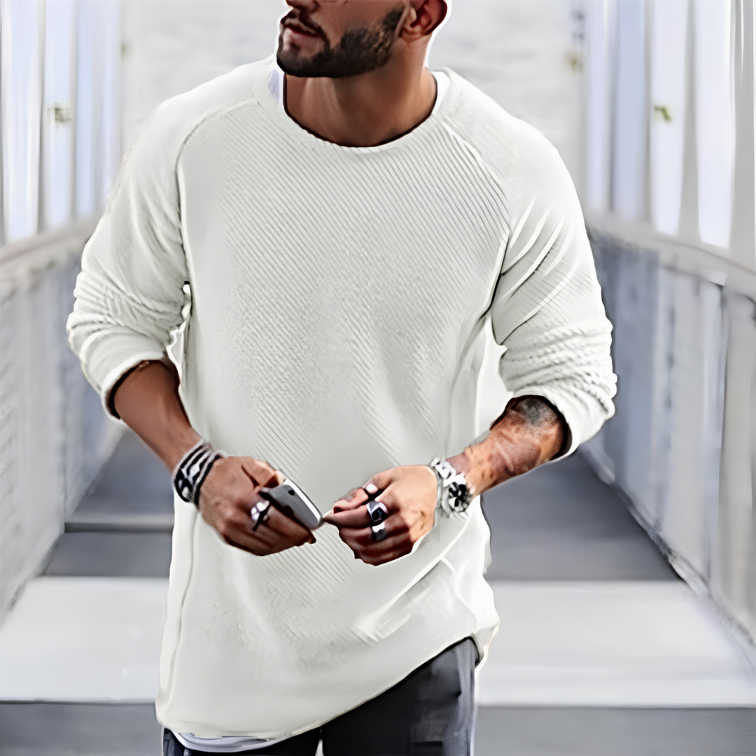 Herren Strickpullover lang | Weicher, atmungsaktiver Pullover mit lockerer Passform und wärmender Strickqualität für Alltag und Freizeit