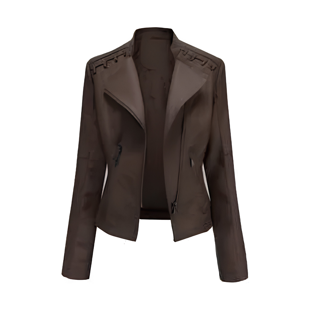 Damen Lederjacke | Modern geschnittene Jacke mit weicher Oberfläche für vielseitige Alltags- und Abendlooks