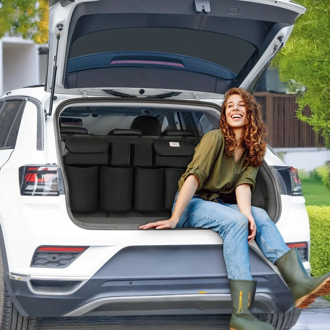 Kofferraum Organizer mit 8 Taschen | Hängende Auto-Aufbewahrung mit Klettbefestigung, wasserfestem Stoff und platzsparendem Design