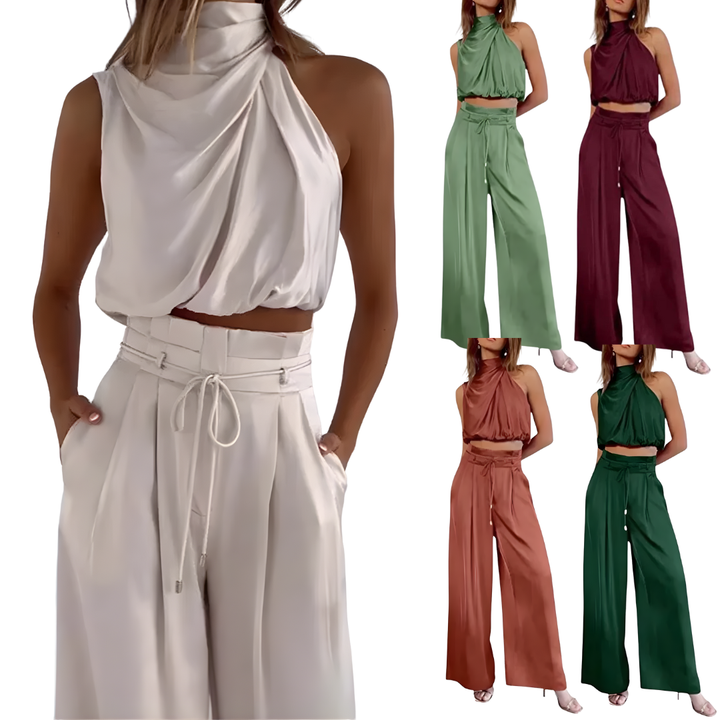 Set estivo da donna | Top senza maniche &amp; pantaloni a gamba larga | Aria e eleganza | Bonnie