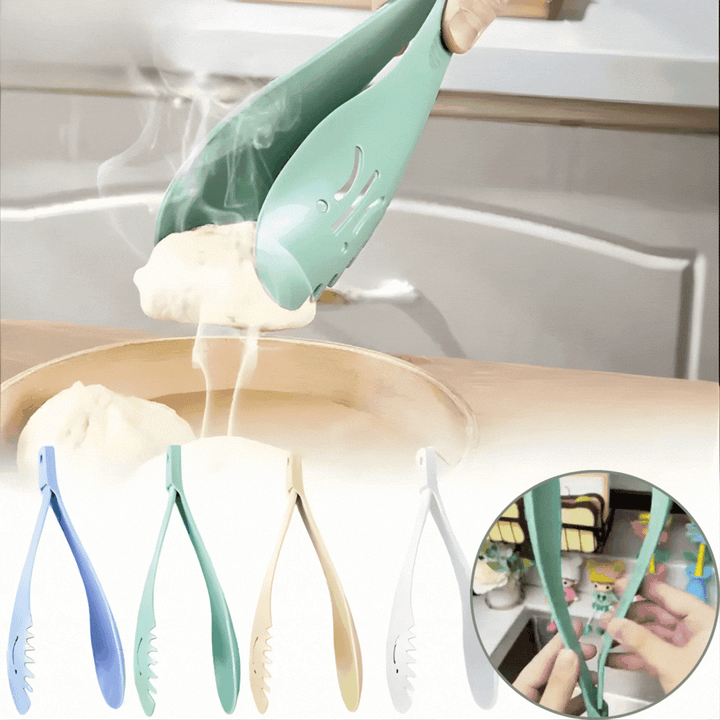 Pince de cuisine 3-en-1 | Outil multifonction pour cuisiner &amp; servir | Résistant à la chaleur &amp; léger | Tong pratique