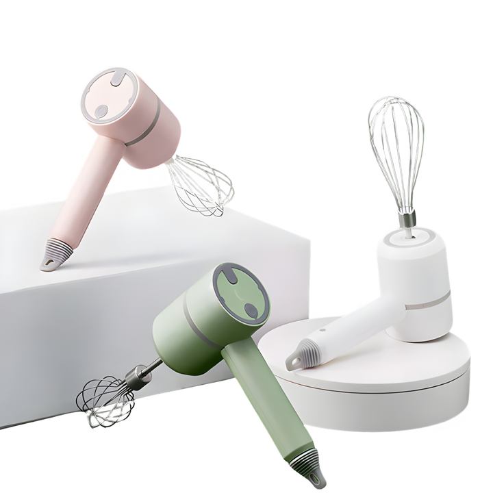 Cordless hand mixer | 3 speeds | Rechargeable | Stainless steel beaters