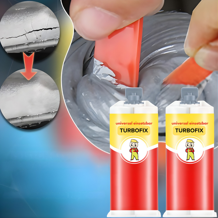 2-Komponenten-Reparaturkleber | A+B Klebstoff 95 g für Metall, Kunststoff und Keramik | Schleifbar und temperaturbeständig