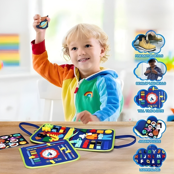 BusyBook™ Montessori busy book | Promotes fine motor skills &amp; independence | 19 learning activities