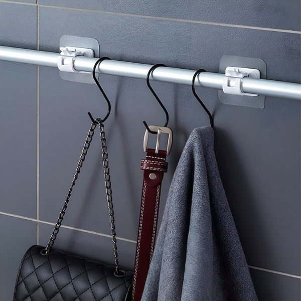 Selbstklebende Aufhängehaken 4er-Set | Bohren ohne Löcher | Wandhaken für Kleidung, Vorhänge &amp; Accessoires
