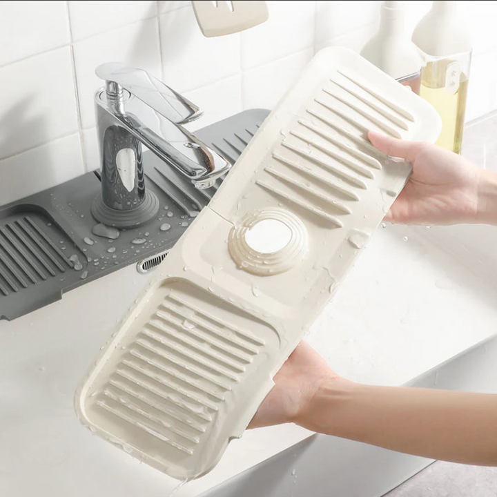 Selbstentwässernde Silikon-Spülbeckenmatte | Rutschfeste Abtropfmatte für Spüle &amp; Wasserhahn | Faltbar 38 × 28 cm