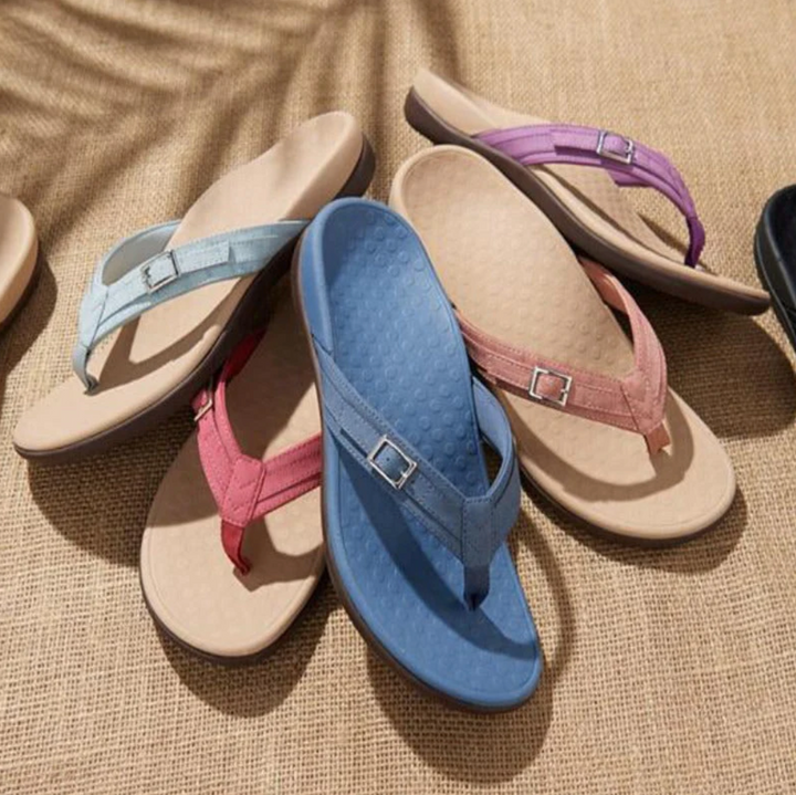 Damen orthopädische Flip-Flops mit Memory-Schaum | Dicke Sohle &amp; Fußgewölbe-Stütze | Kaitlynn