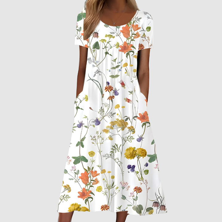 LIORA luftiges Kleid mit floralem Print | leicht &amp; atmungsaktiv | locker fallend für Sommer, Urlaub &amp; Alltag