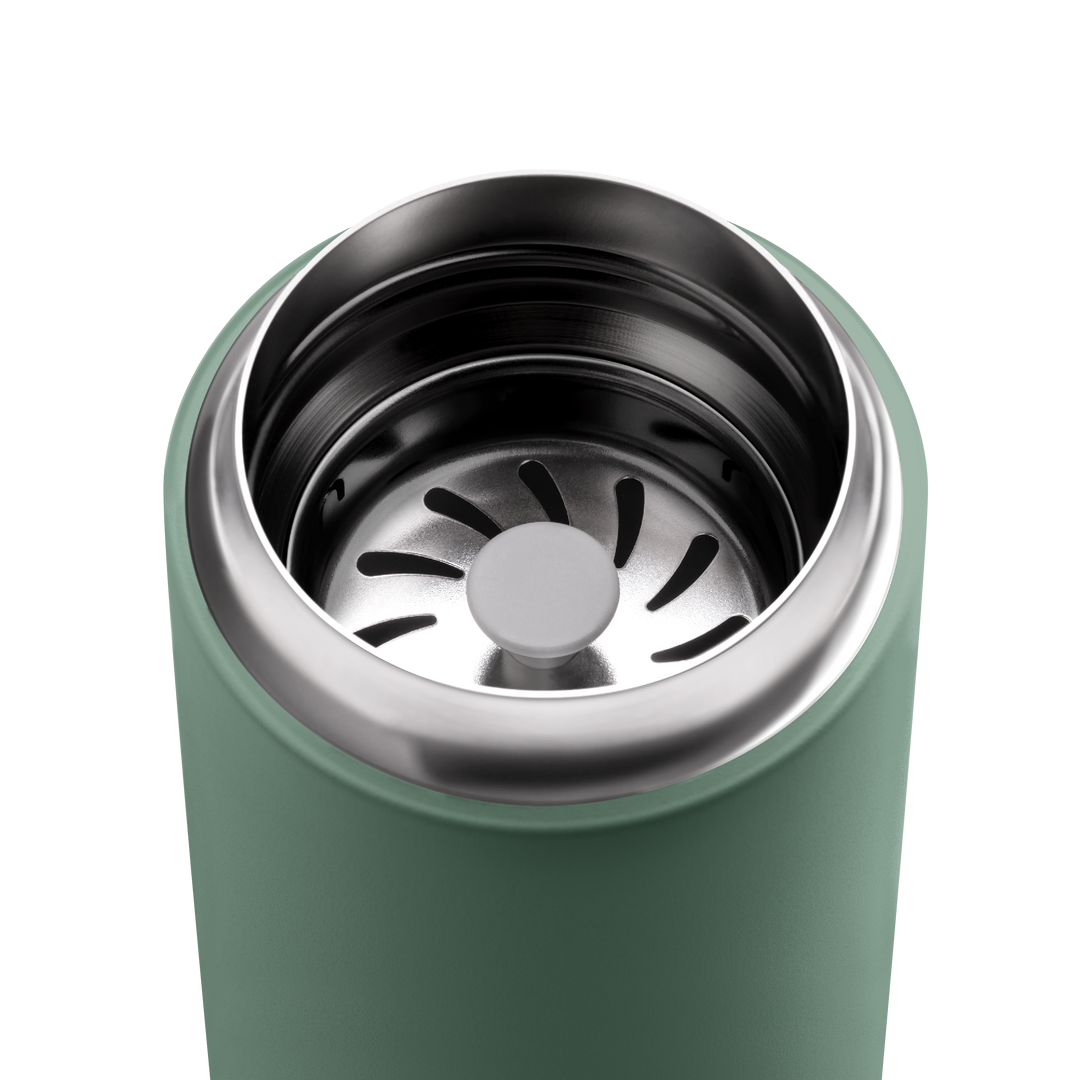 Thermobecher 437 ml | Edelstahl-Isolierbecher mit Spritzschutz und BPA-freiem Deckel für unterwegs