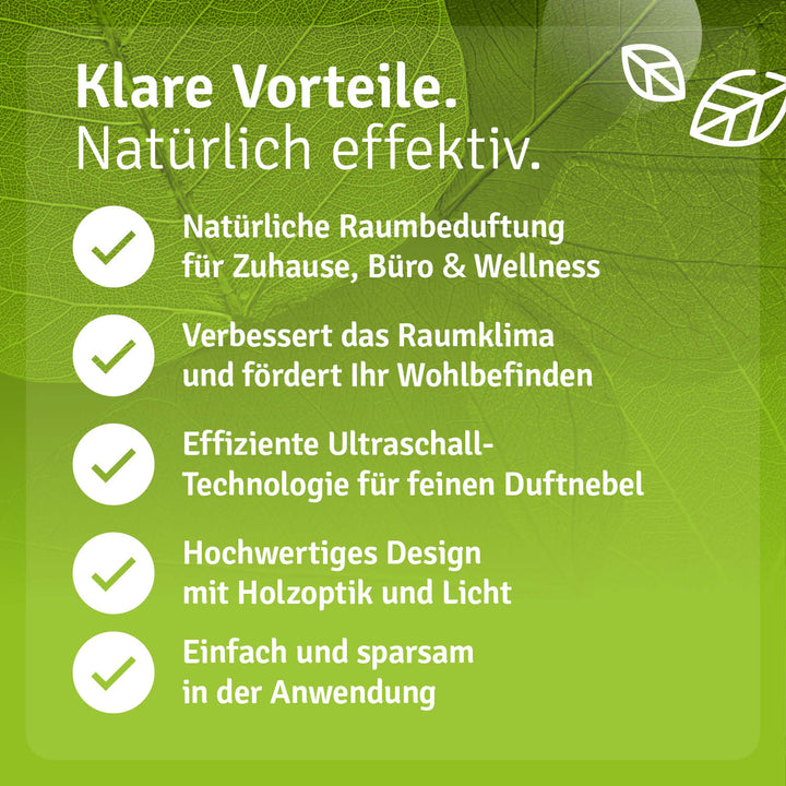 Aromadiffusor | Ultraschall-Diffuser in Holzoptik mit LED