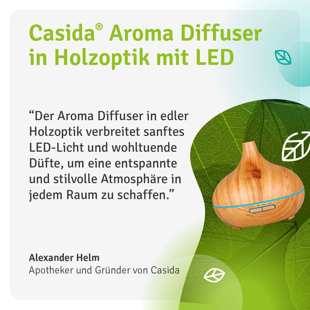 Aromadiffusor | Ultraschall-Diffuser in Holzoptik mit LED