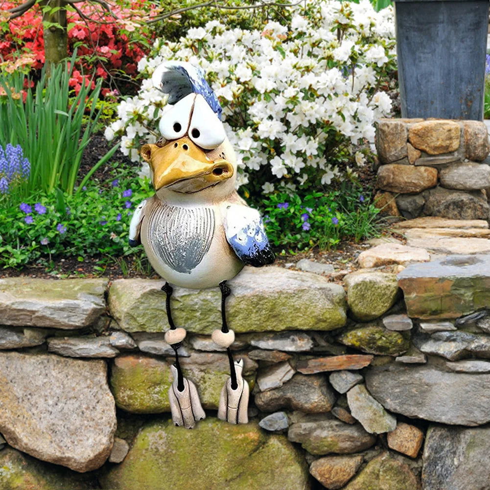 Hühnerfigur für Garten &amp; Balkon | Wetterfeste Gartendeko aus Kunstharz im Landhausstil für Innen &amp; Außen