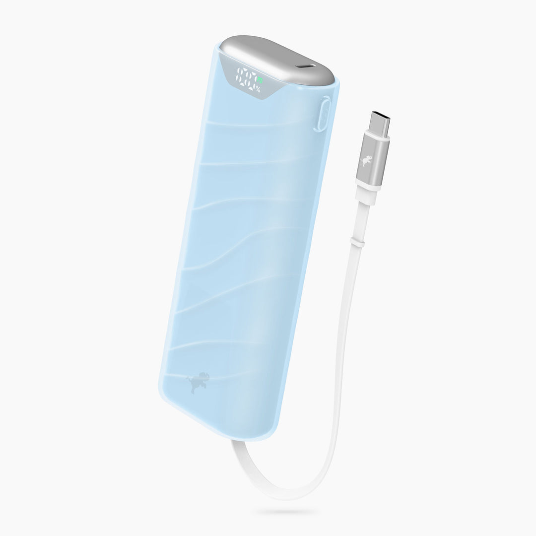 Powerbank 10.000 mAh | Kompakte USB-C-Powerbank mit integriertem, einziehbarem Ladekabel
