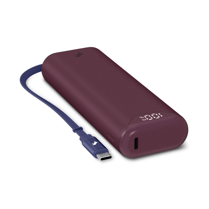 Powerbank 10.000 mAh | Kompakte USB-C-Powerbank mit integriertem, einziehbarem Ladekabel