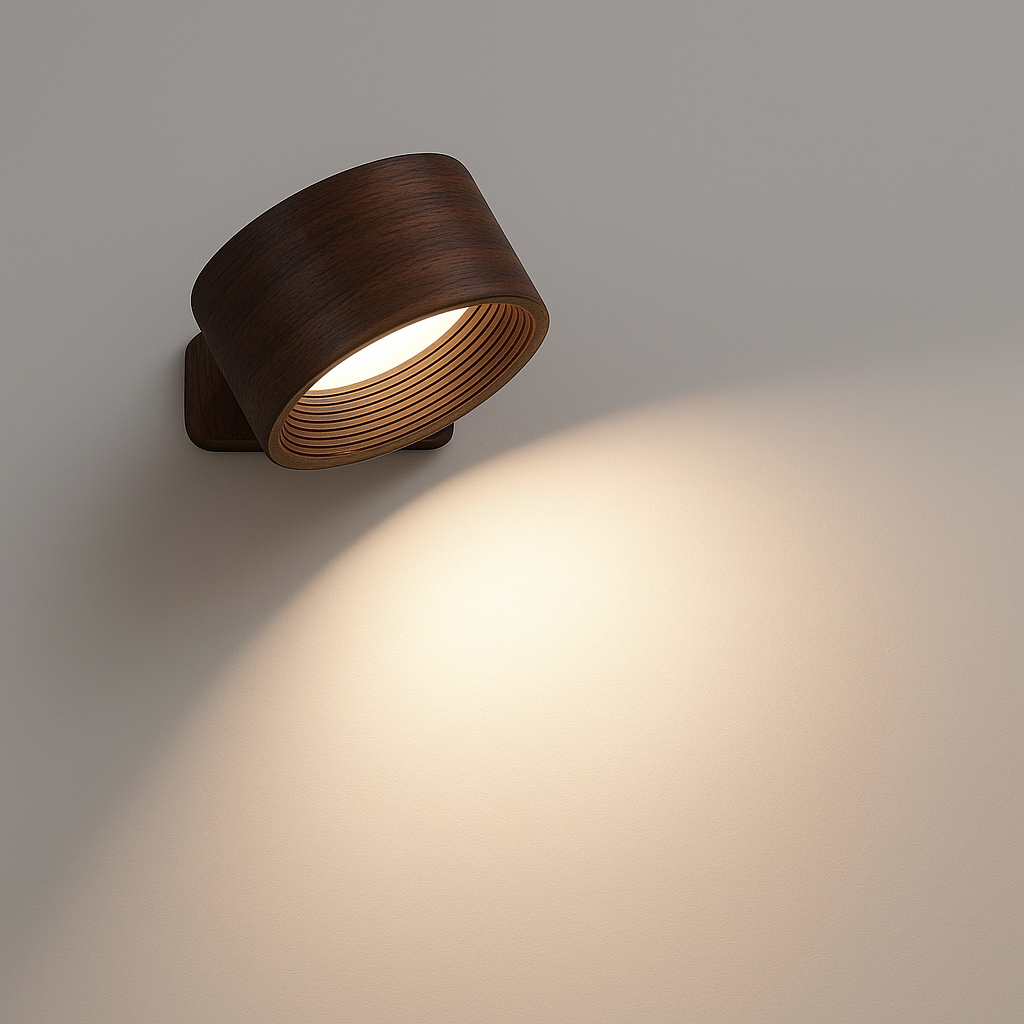 Kabellose LED-Wandleuchte | 360° drehbar, Touch-Dimmung, 3 Lichtfarben und USB-C-Akku