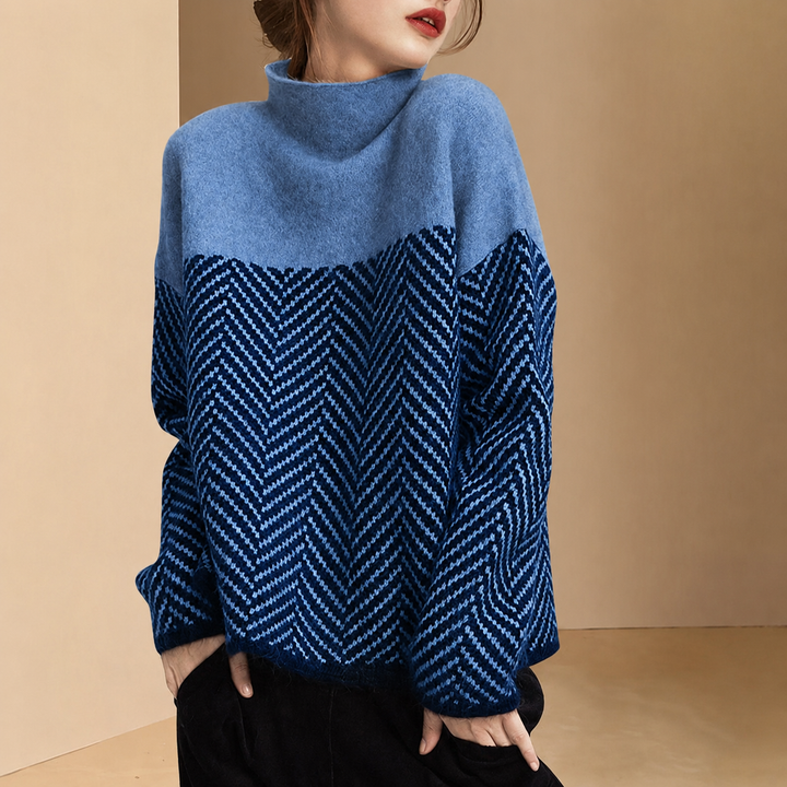 Damen Strickpullover | Gemusterter Winterpullover mit weichem Tragegefühl und vielseitigem Schnitt