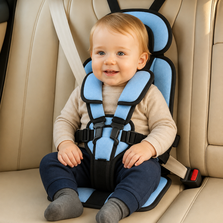 Kinder-Reisesitz | Faltbarer Kindersitz mit 5-Punkt-Gurt für Auto, Taxi und Mietwagen
