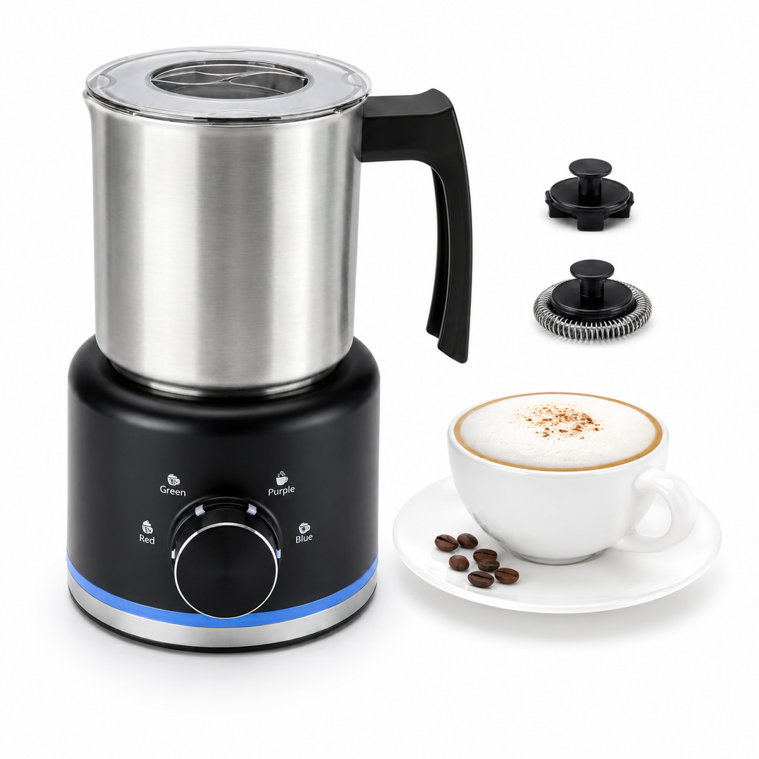 Milchaufschäumer Elektrisch | 4-in-1 Milchschäumer mit 500 ml Edelstahlbehälter