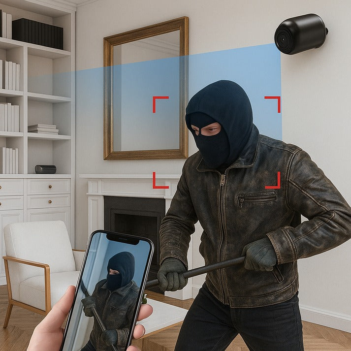 Mini WLAN-Sicherheitskamera mit Nachtsicht | Kabellose Überwachungskamera mit App-Steuerung und Bewegungsalarm