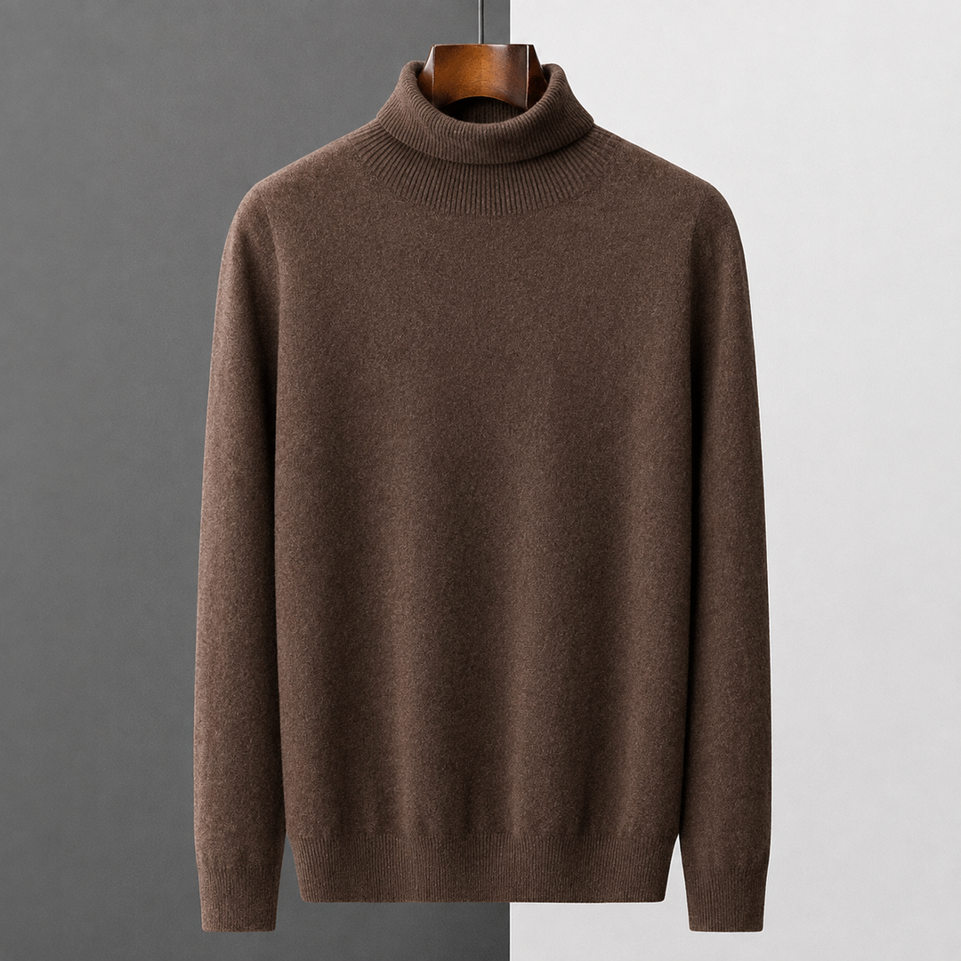 Herren Merinowollpullover | Rollkragenpullover mit langen Ärmeln für Herbst, Winter, Büro und Freizeit