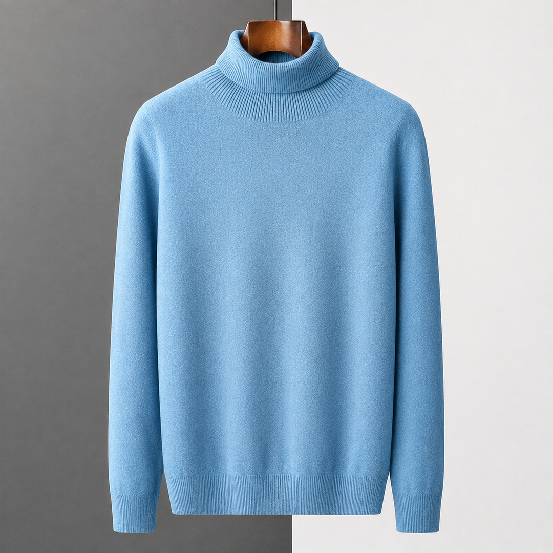 Herren Merinowollpullover | Rollkragenpullover mit langen Ärmeln für Herbst, Winter, Büro und Freizeit