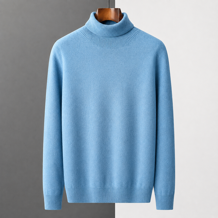 Herren Merinowollpullover | Rollkragenpullover mit langen Ärmeln für Herbst, Winter, Büro und Freizeit