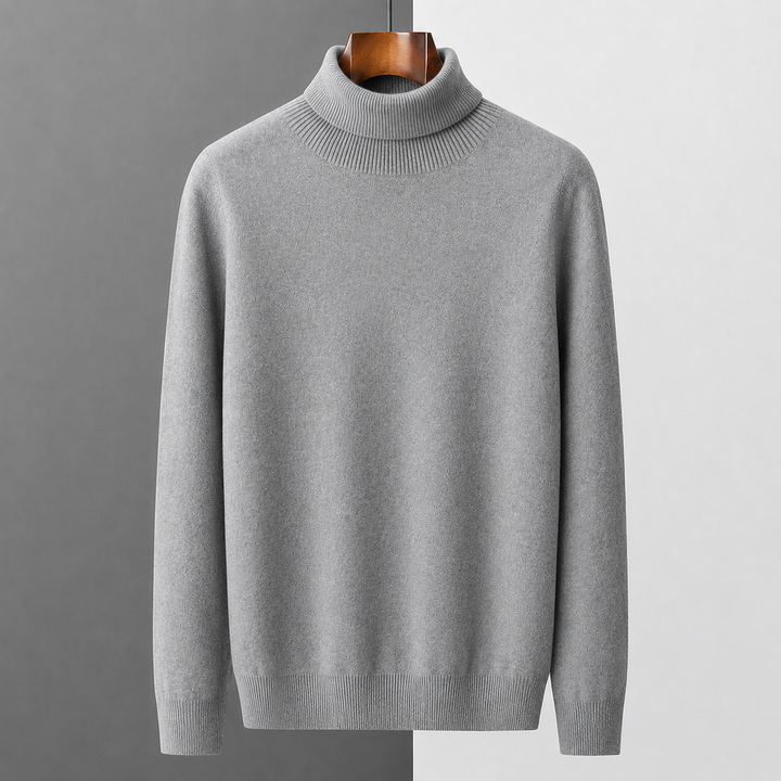 Herren Merinowollpullover | Rollkragenpullover mit langen Ärmeln für Herbst, Winter, Büro und Freizeit