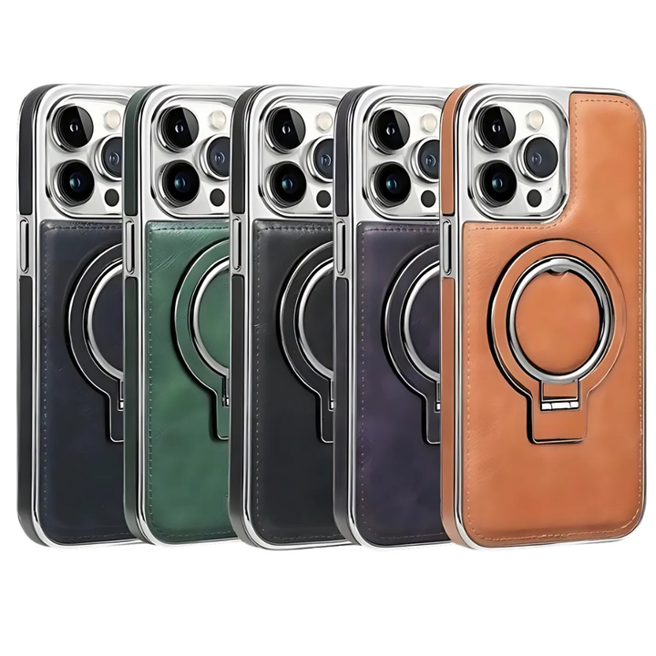 Puzdro na iPhone | Klasické kožené puzdro s magnetickou funkciou | Funkcia stojana a ochrana kamery