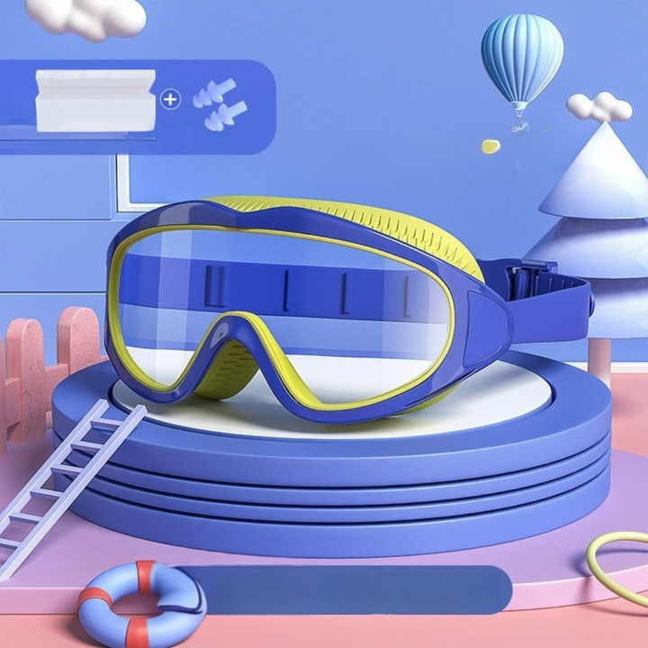 Kinder Schwimmbrille | Wasserdicht &amp; Antibeschlag | UV-Schutz | Großer Rahmen | 6–14 Jahre