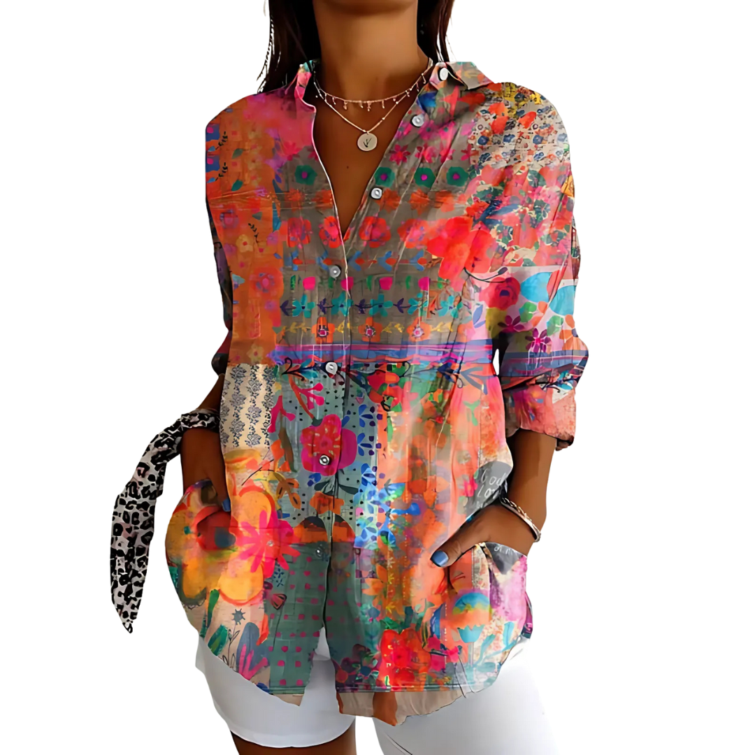 Camicetta da donna con stampa floreale | Taglio fluido e vestibilità lusinghiera | Maniche lunghe, versatile (S–2XL)